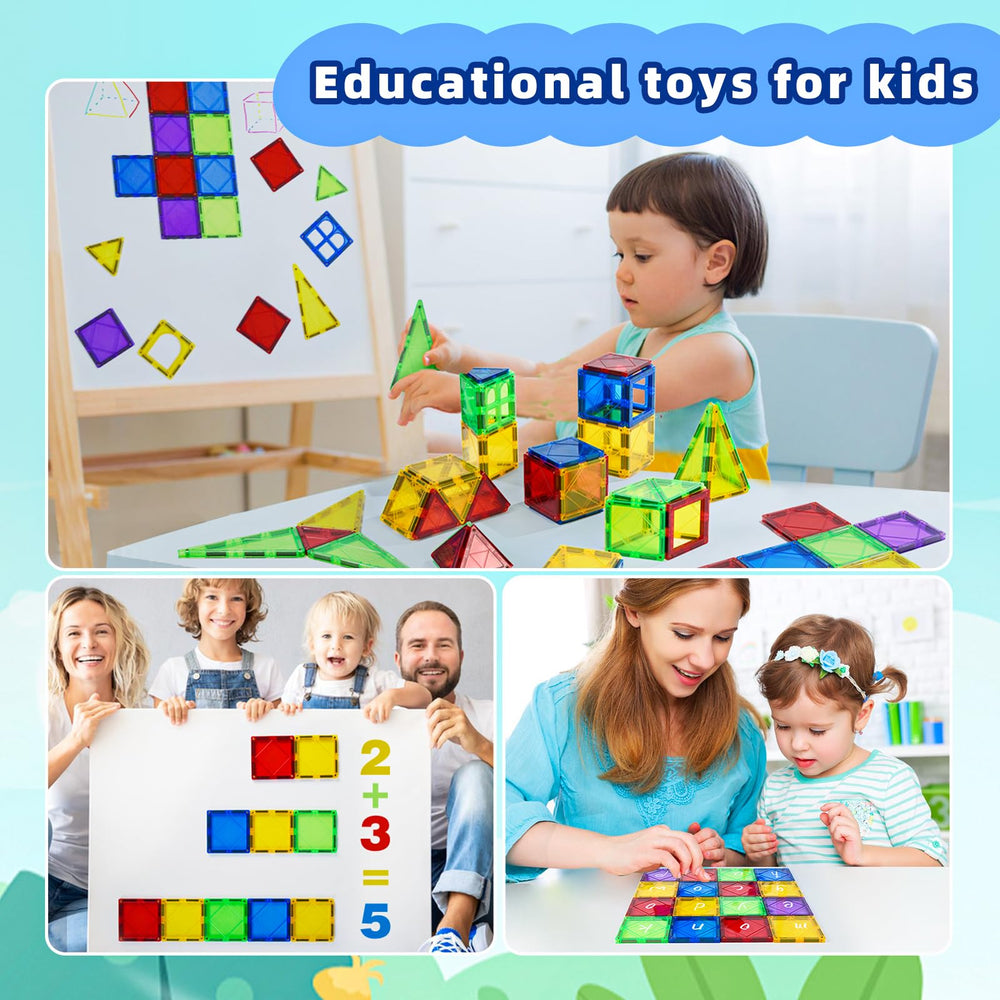 MAGBLOCK magnetic tiles durable-construction with smooth edges for safe play.