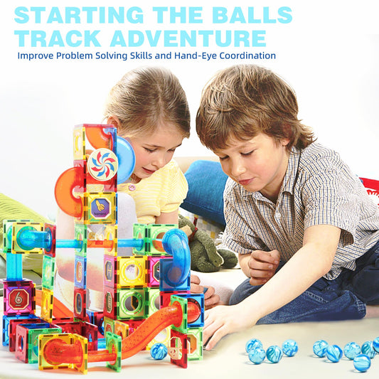 MAGBLOCK marble run track construction inspires problem-solving and spatial reasoning during play.