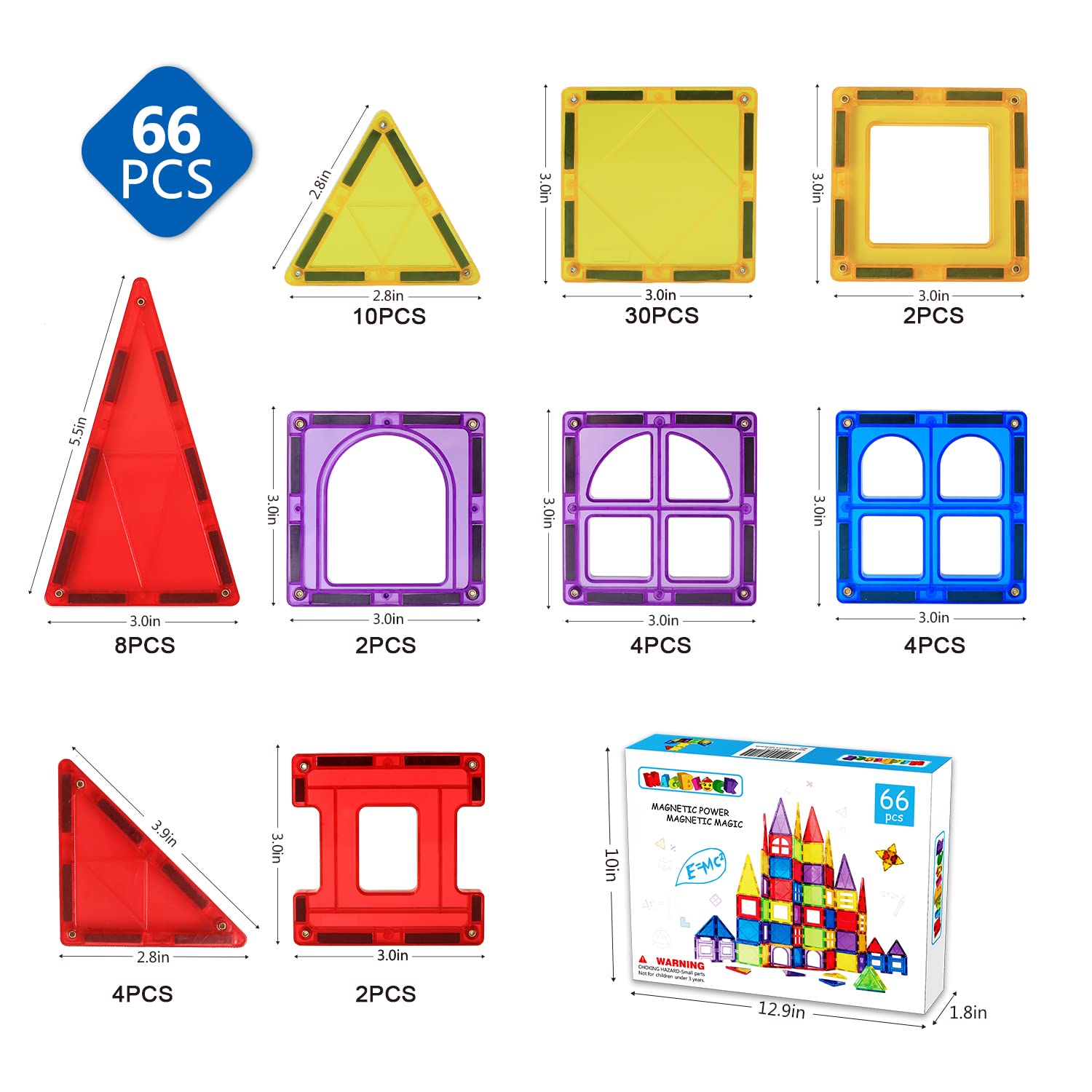MAGBLOCK safe ABS plastic with smooth edges protects little hands.