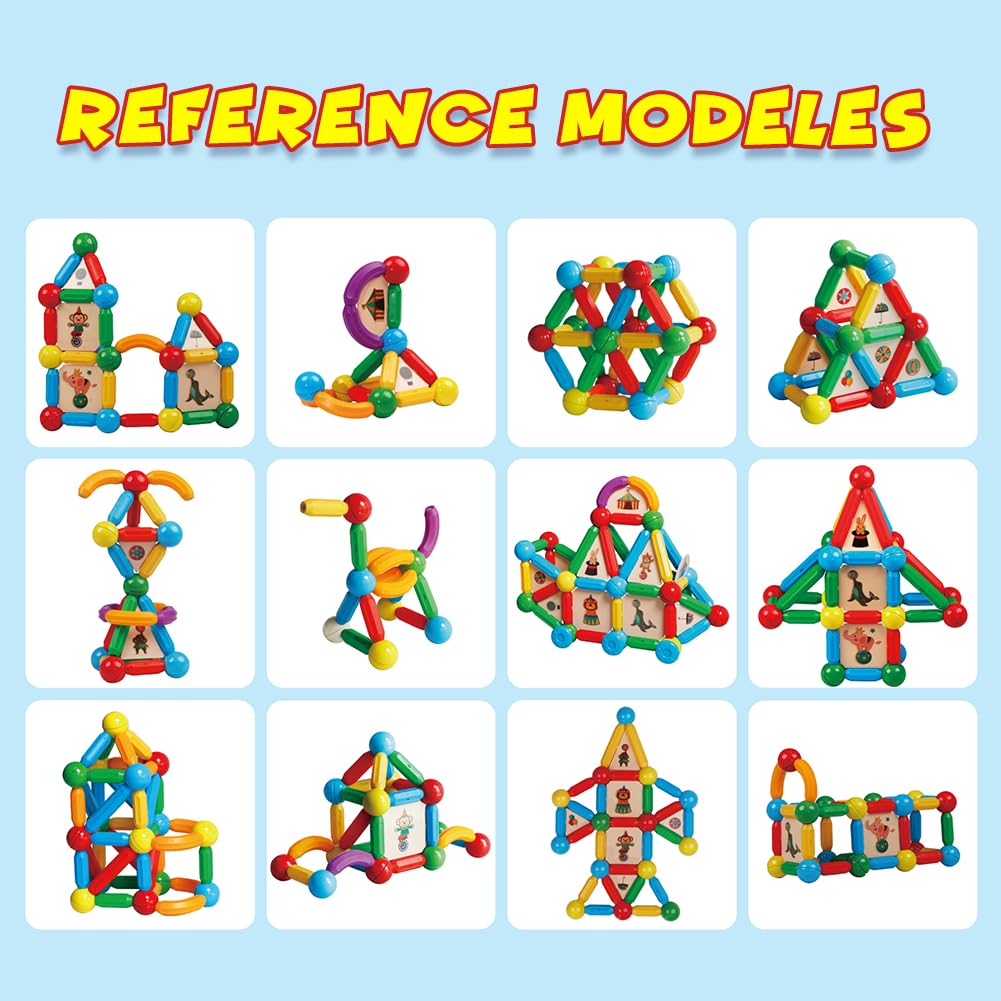 MAGBLOCK STEM learning toys support exploration and geometric shape recognition.