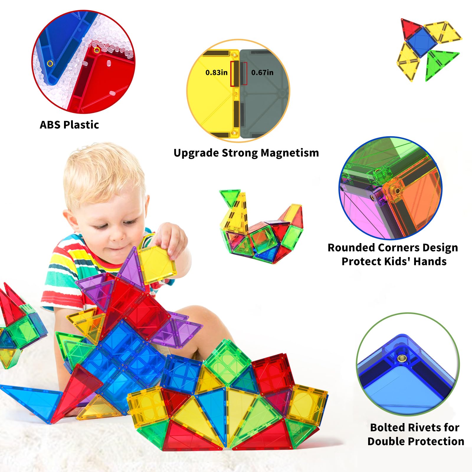 MAGBLOCK STEM learning tiles inspire early geometry and counting skills.