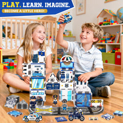 Magbubp vehicles-police-chase-set enhances dynamic play and fine motor skills.