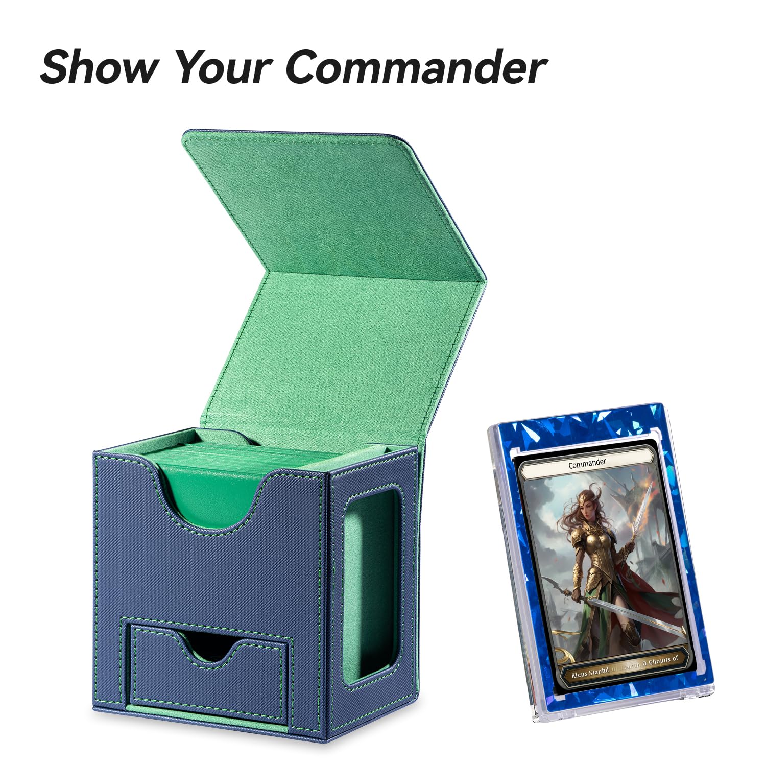 Mage Tech deck box 35pt brick slot protects the commander card