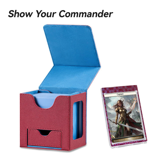 Mage Tech Card Deck Box features a 35pt Commander holder for secure display.
