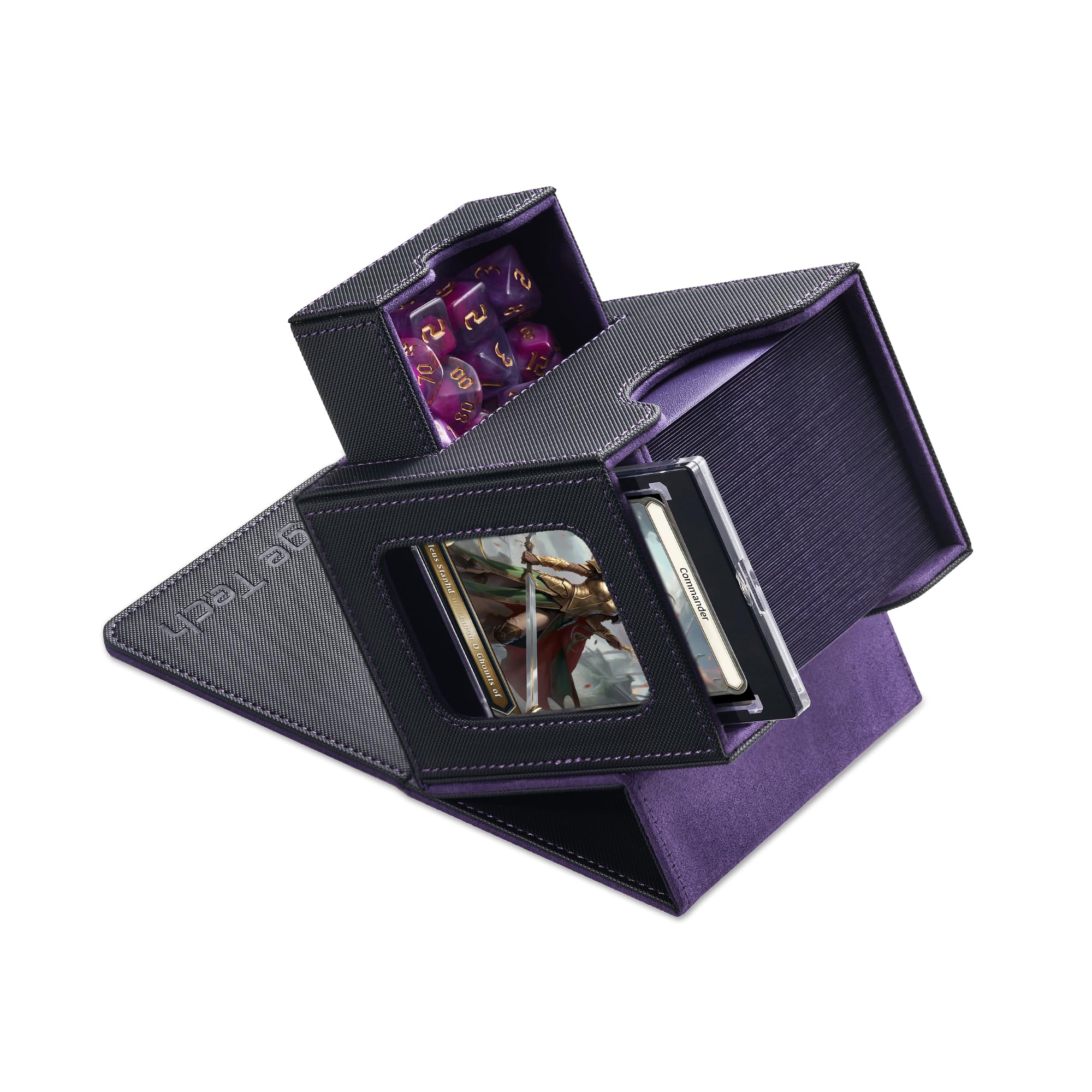 Mage Tech Card Deck Box Commander Display slot shown for easy viewing
