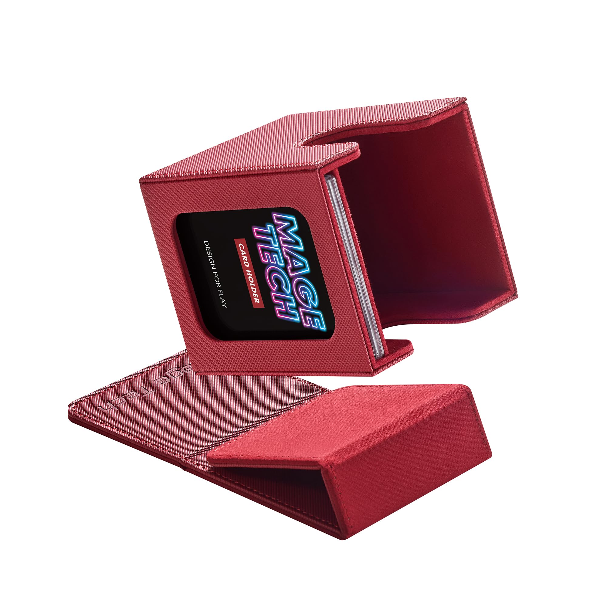Mage Tech Commander Deck Box Lite with display window showcases sleeved cards at a glance.
