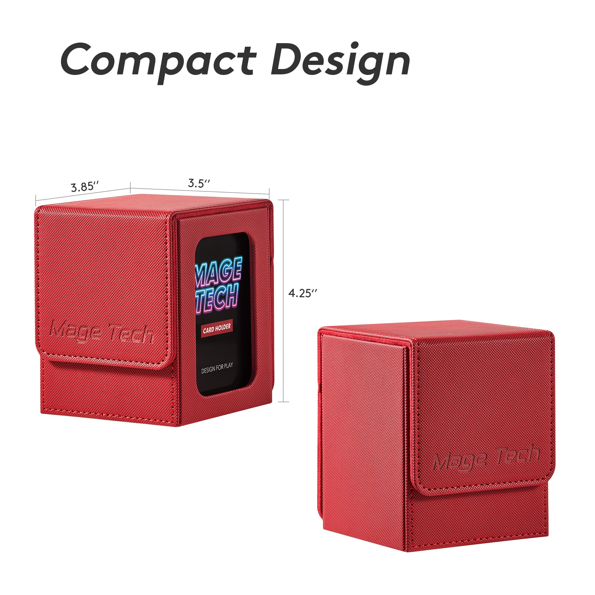 Mage Tech Commander Deck Box Lite fits 100+ sleeved cards for MTG and PTCG.