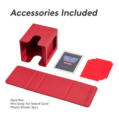 Mage Tech Commander Deck Box Lite compatible with Dragon Shield sleeves and other popular brands.