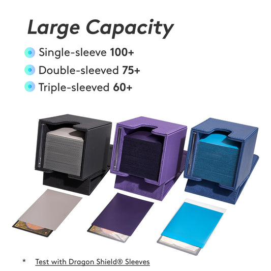Mage Tech Stand removable lid angles for easy access during gameplay.