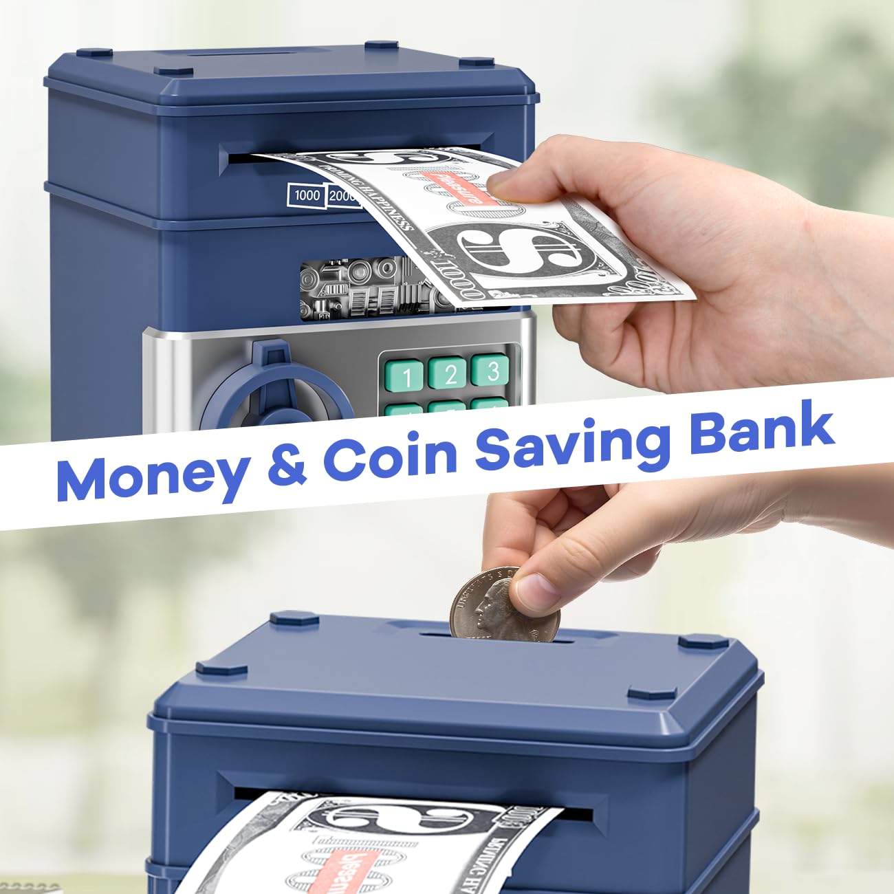 MAGIBX piggy bank automatic roller deposits banknotes smoothly.