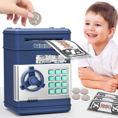 MAGIBX Piggy Bank Toy navy front view shows kid-friendly savings.