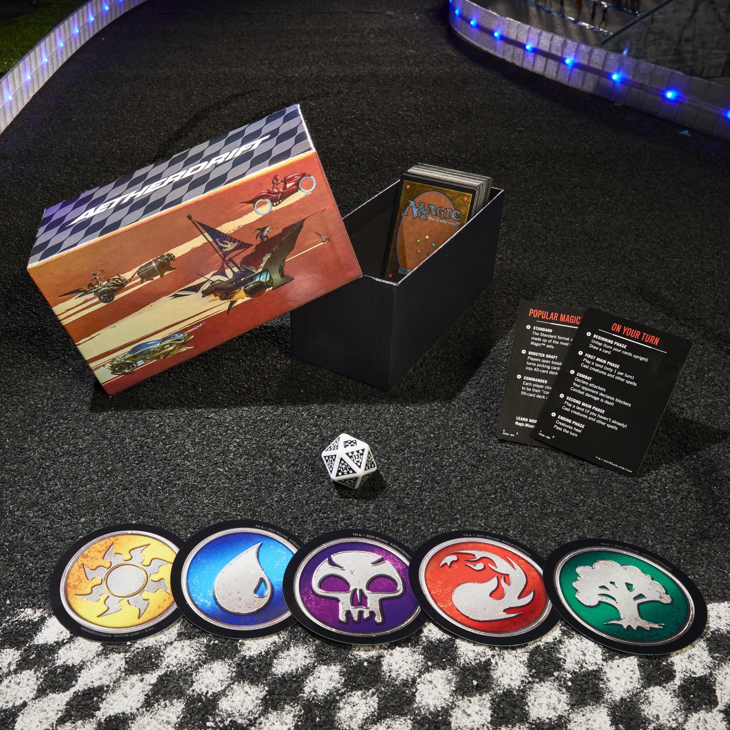 Magic: The Gathering Aetherdrift Finish Line Bundle oversized spindown die adds collectible flair to games