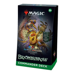 Magic: The Gathering Bloomburrow Family Matters deck front view showing bold art and sturdy box