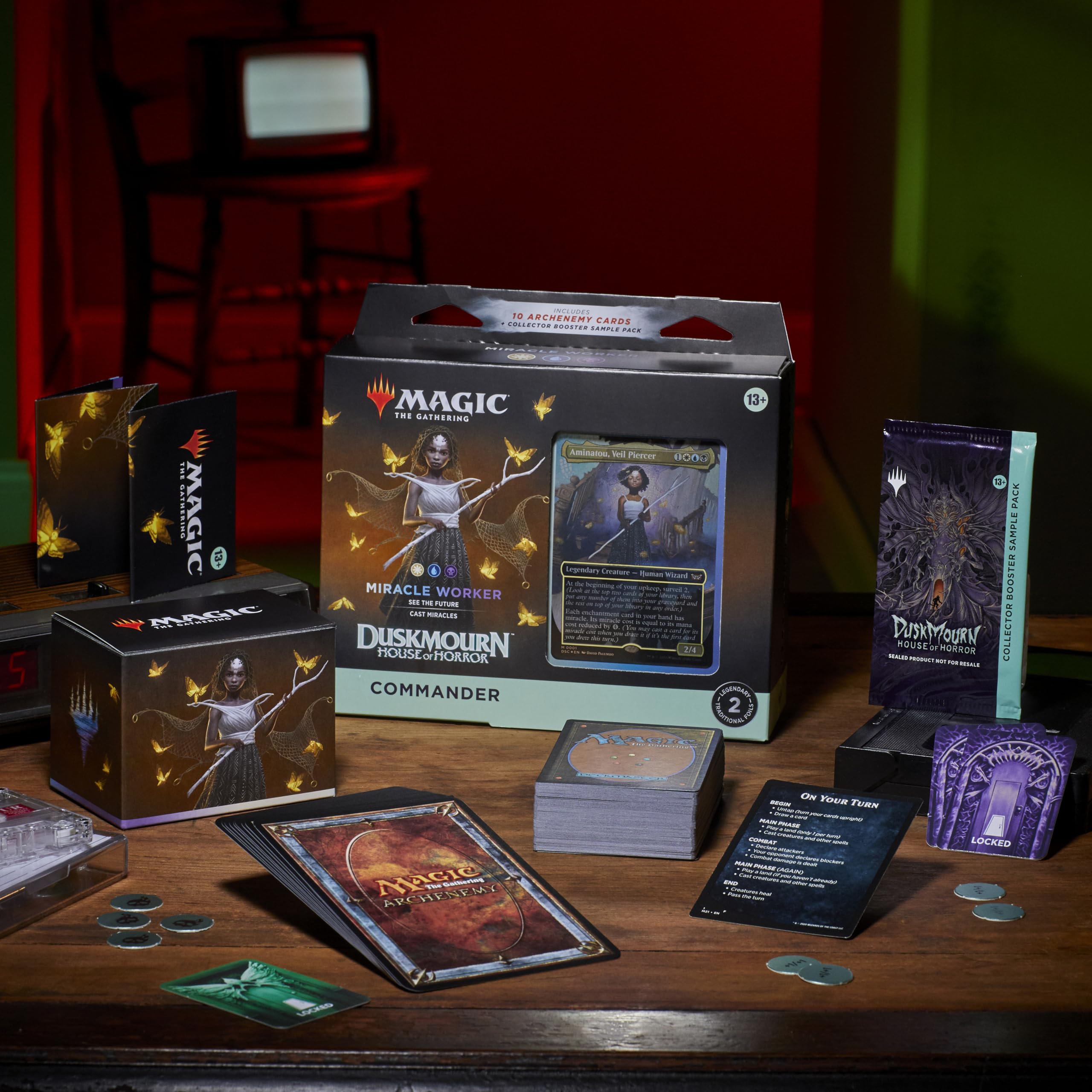 Magic: The Gathering Duskmourn archenemy schemes illustrate thrilling team-based play options.