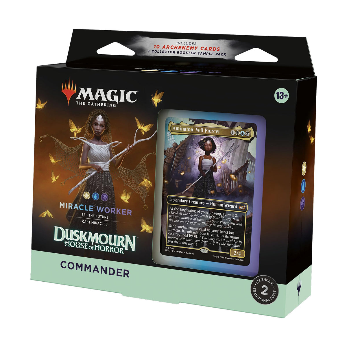 Magic: The Gathering Duskmourn deck box, secure storage for up to 100 sleeved cards.