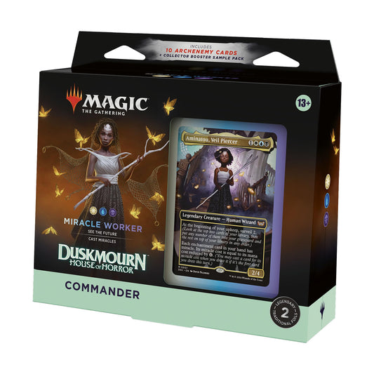 Magic: The Gathering Duskmourn deck box, secure storage for up to 100 sleeved cards.