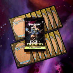 Magic: The Gathering Edge of Eternities foil card in pack highlights shine.
