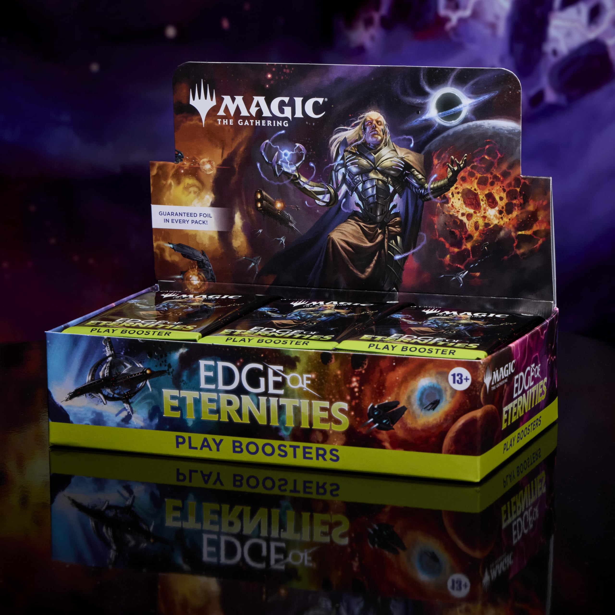 Magic: The Gathering Edge of Eternities pack-opening action captures excitement at the table.