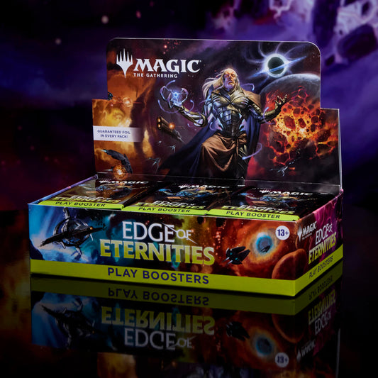 Magic: The Gathering Edge of Eternities pack-opening action captures excitement at the table.
