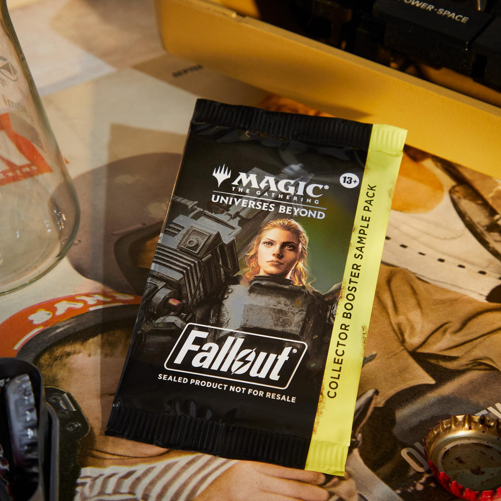 Magic Fallout tokens and life wheel with strategy insert for enhanced gameplay.