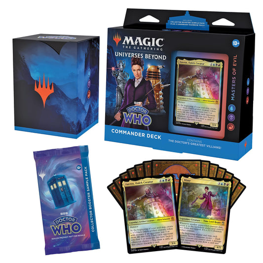 Masters of Evil Doctor Who deck artwork highlighting iconic villains for dynamic play