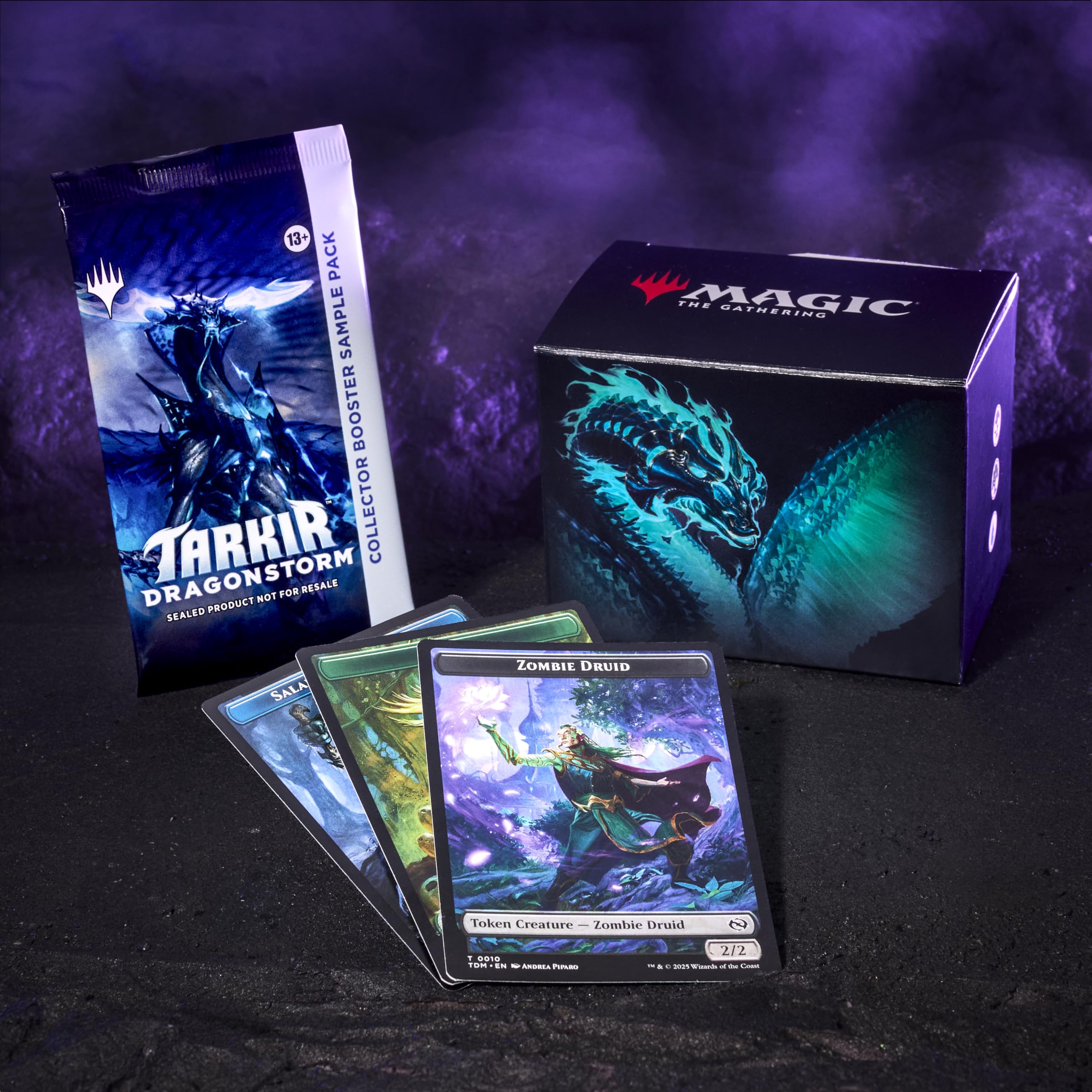 Magic: The Gathering Tarkir Dragonstorm Collector Booster Sample Pack—introduces rare alt-border cards.