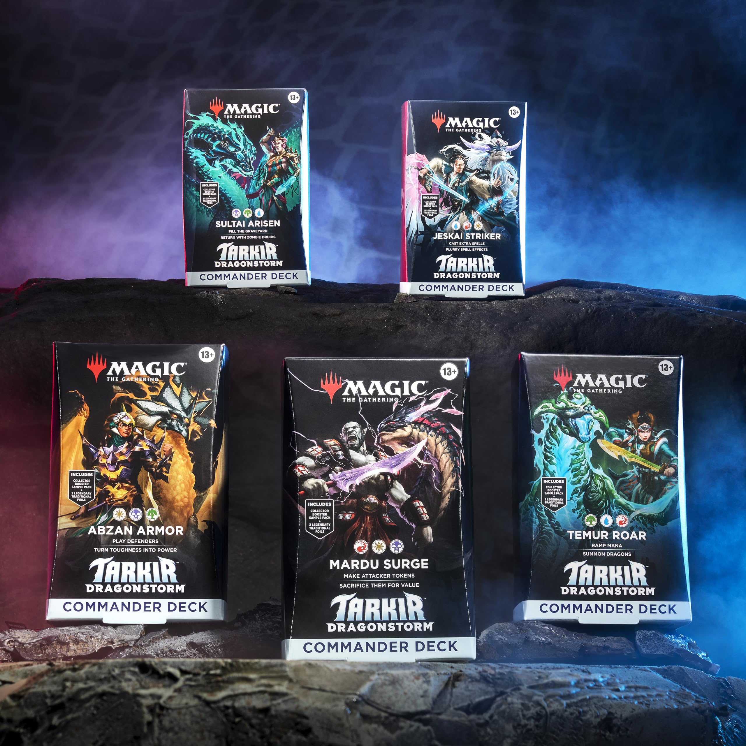 Magic: The Gathering Tarkir Dragonstorm Jeskai Striker deck—fast, spell-heavy play options.