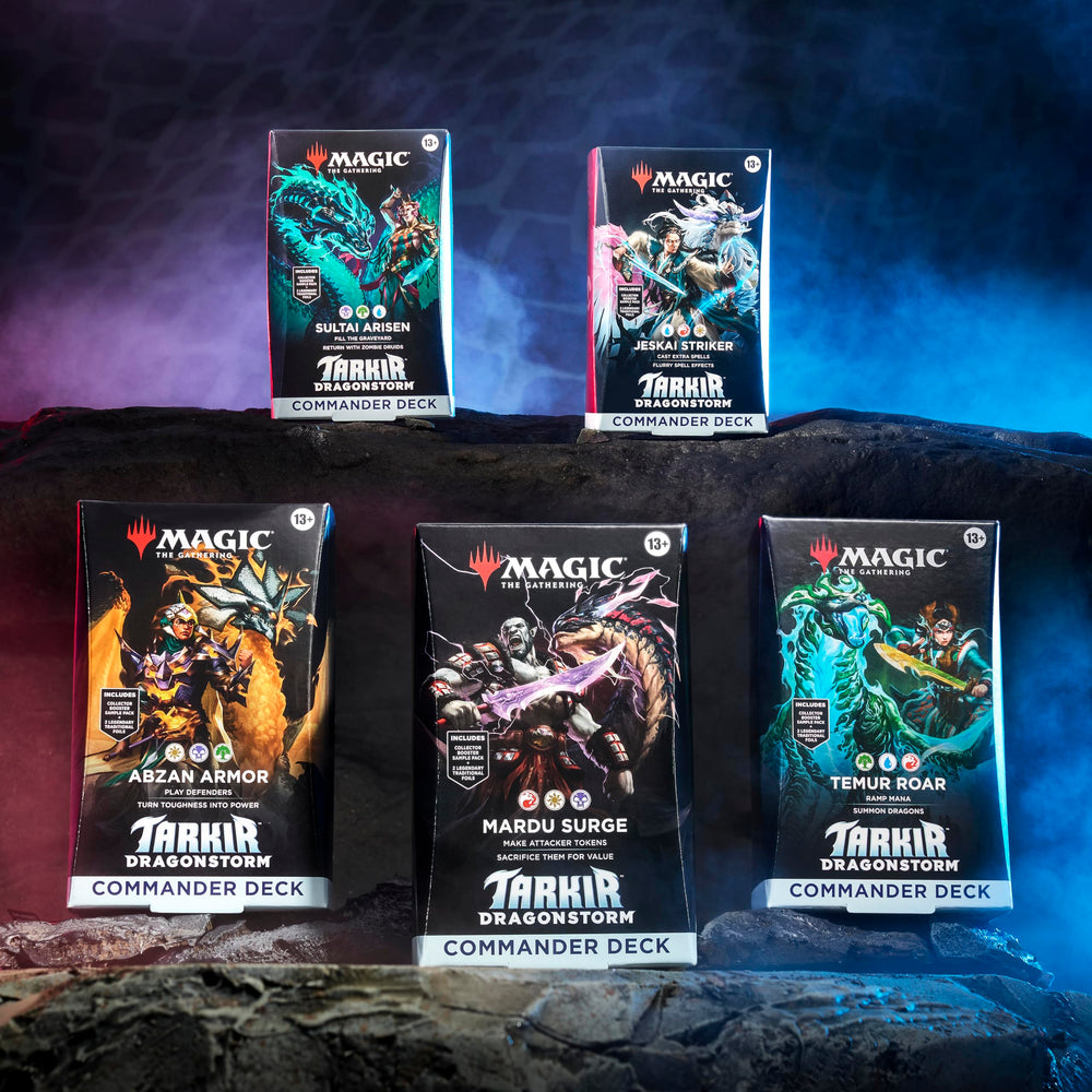 Magic: The Gathering Tarkir Dragonstorm Jeskai Striker deck—fast, spell-heavy play options.