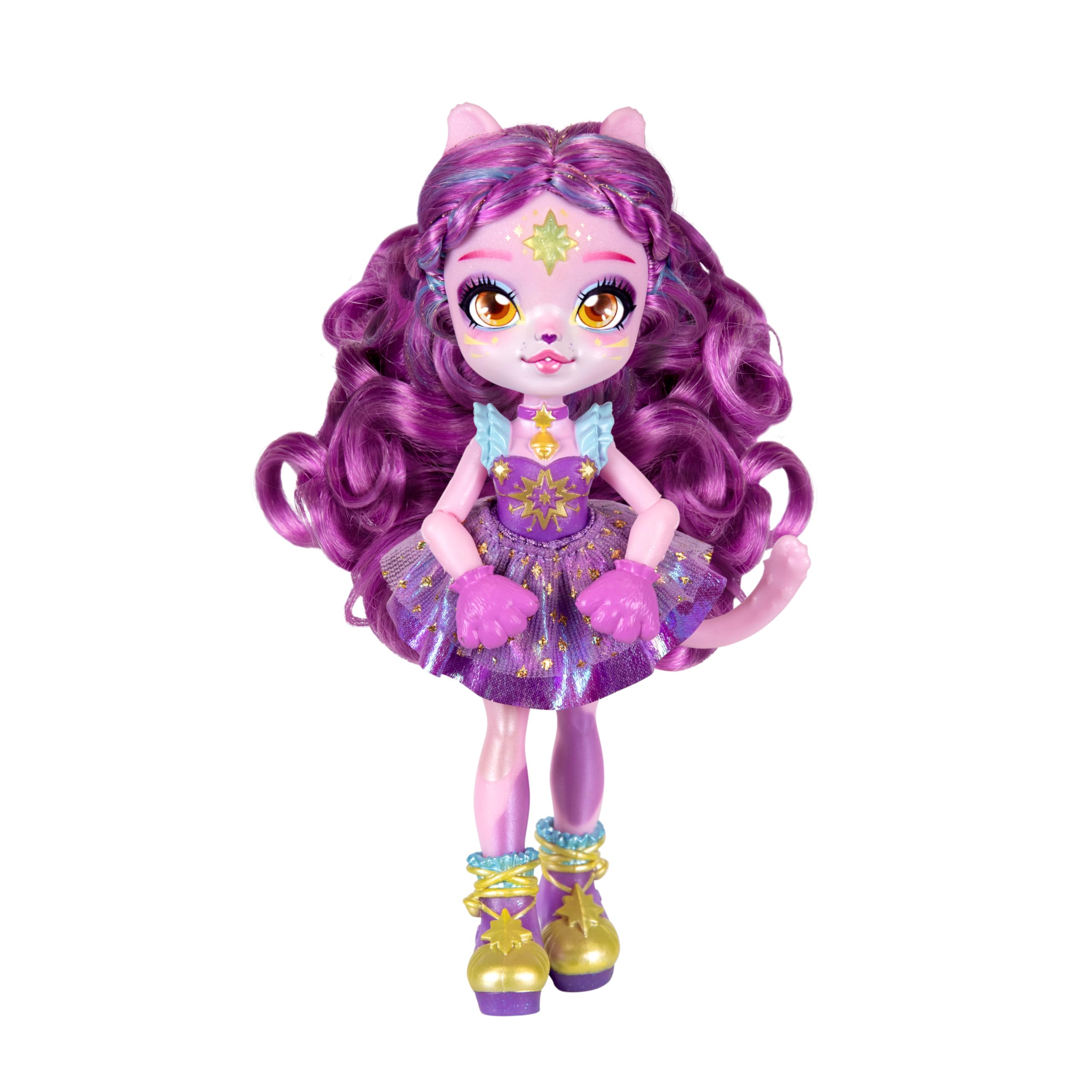 Magic Mixies Catlyn star gem forehead detail and charm.