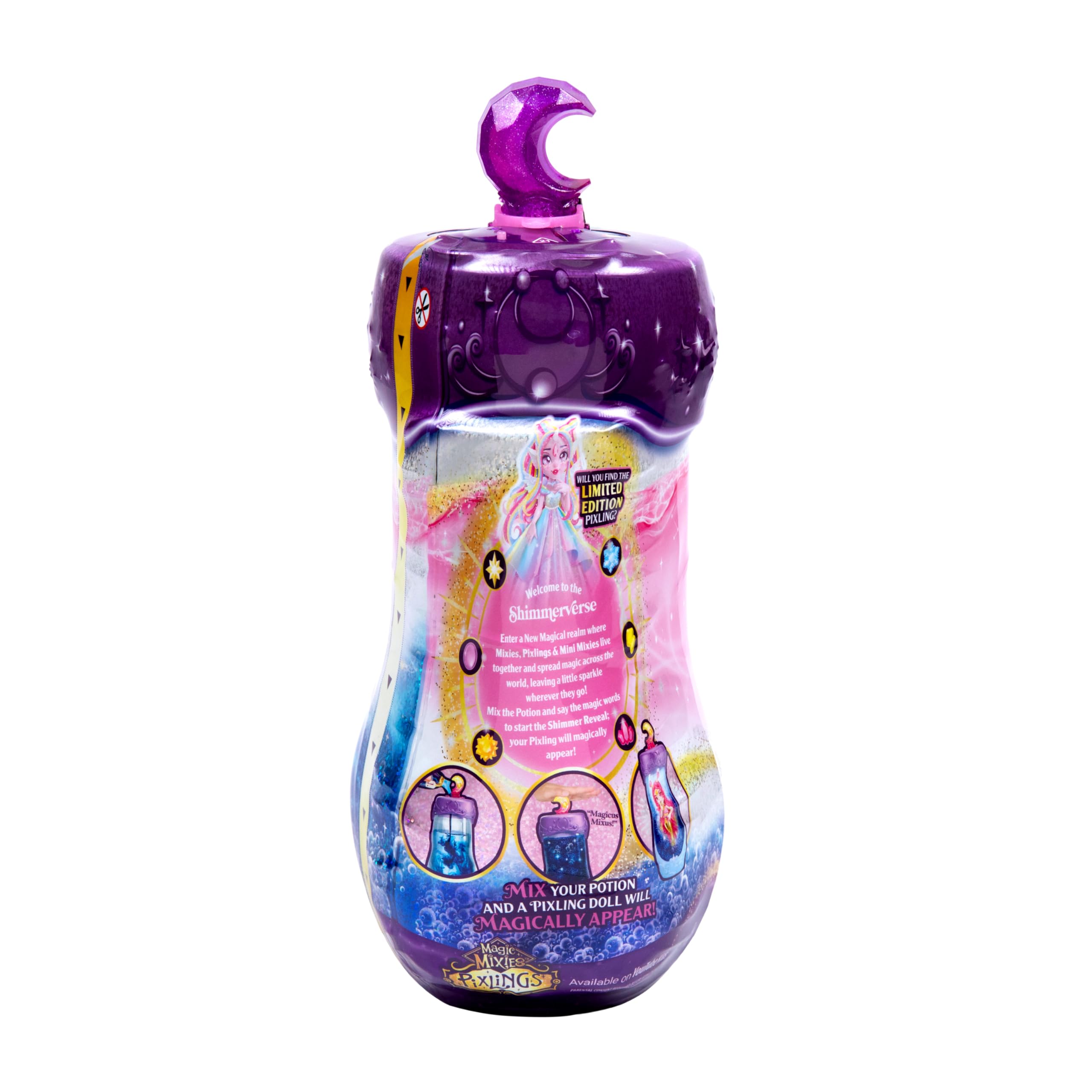 Magic Mixies doll stand supports display and posing for Catlyn.