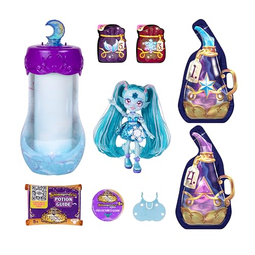 Magic Mixies Pixlings Shimmerverse elixir bubbles into a shimmering blue reveal