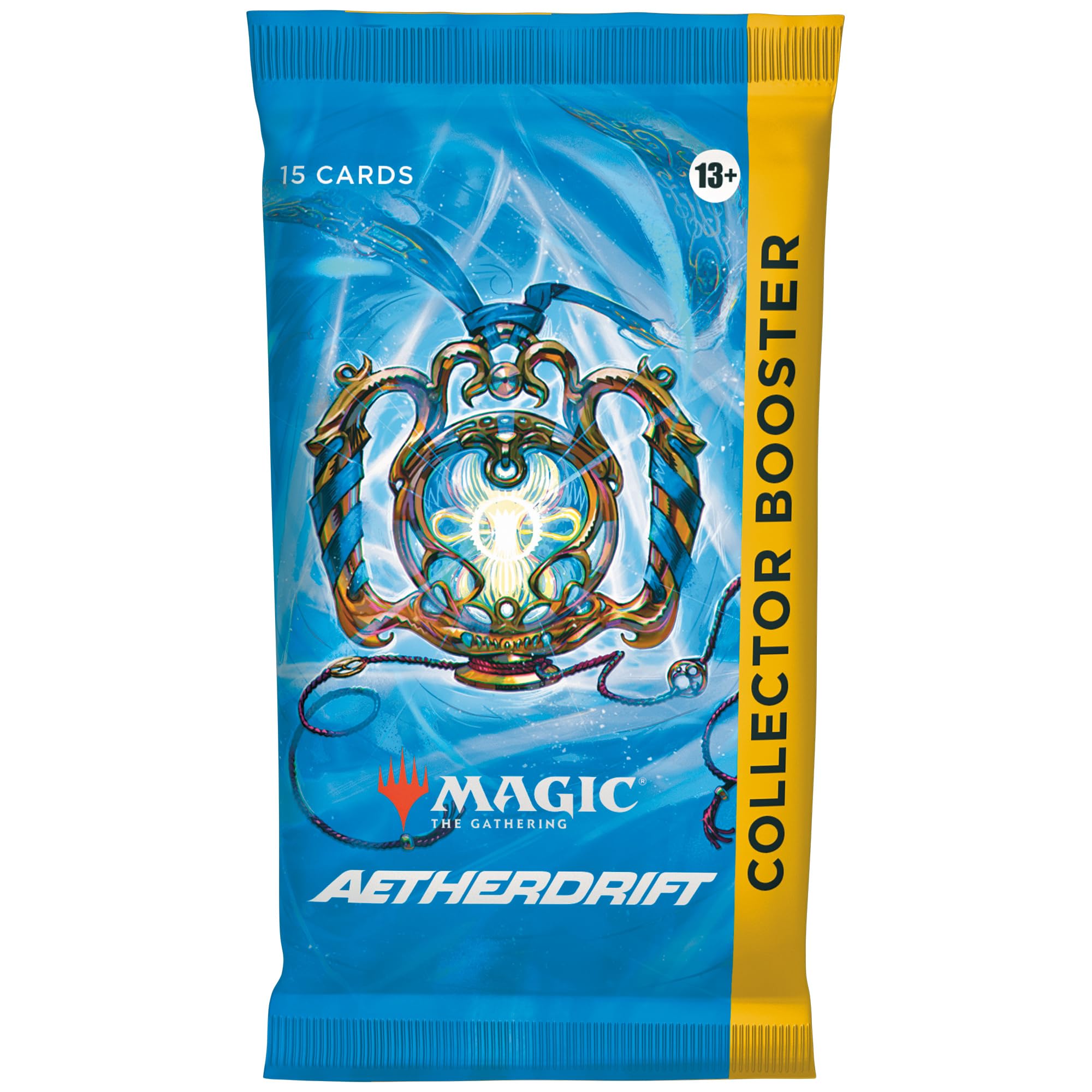Magic: The Gathering Aetherdrift Collector Booster contents with 15 cards and a foil token, ideal for collecting rares.