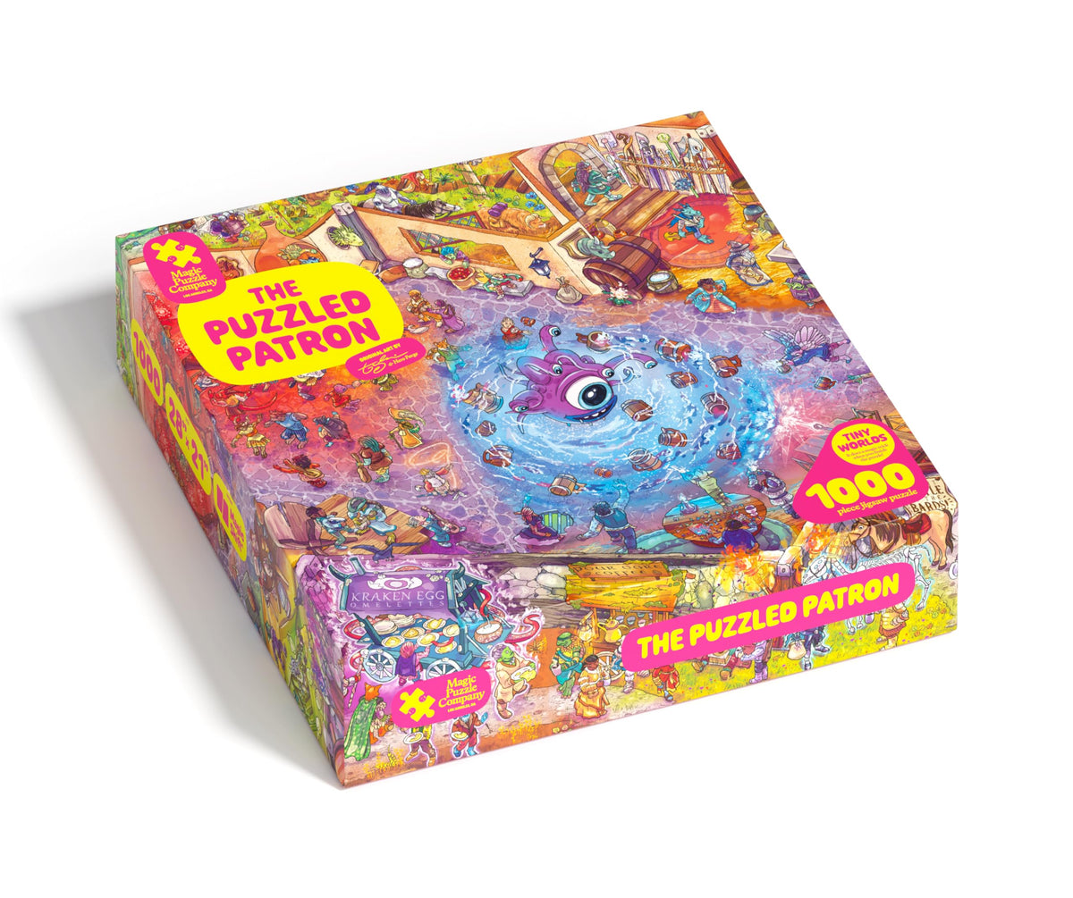 The Puzzled Patron complete scene by Magic Puzzle Company invites focused, social puzzle solving.