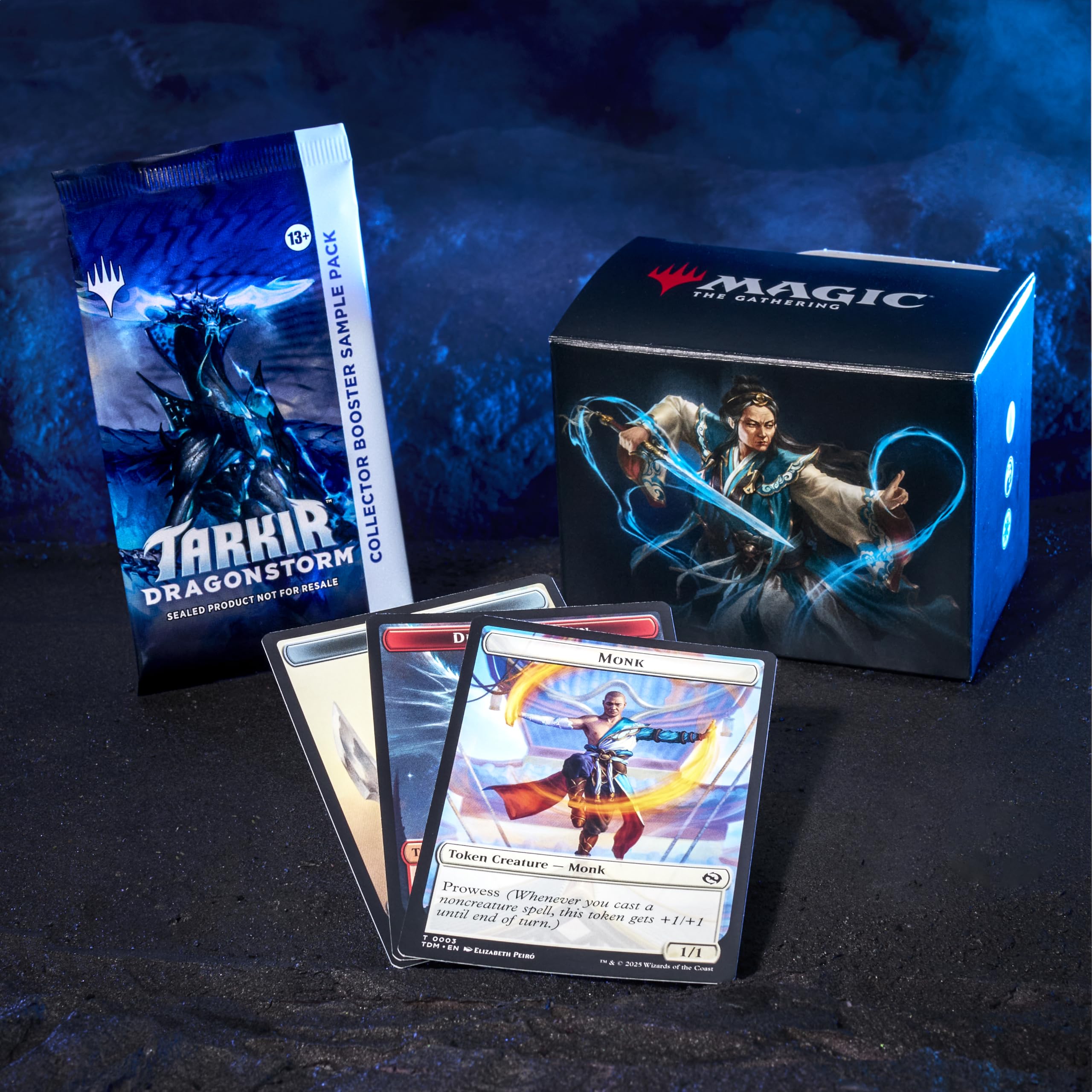 Collector Booster Sample Pack with rare and alt-border cards for Tarkir Dragonstorm Jeskai Striker