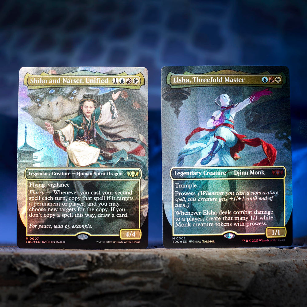 Ten double-sided tokens for the Tarkir Dragonstorm Jeskai Striker deck