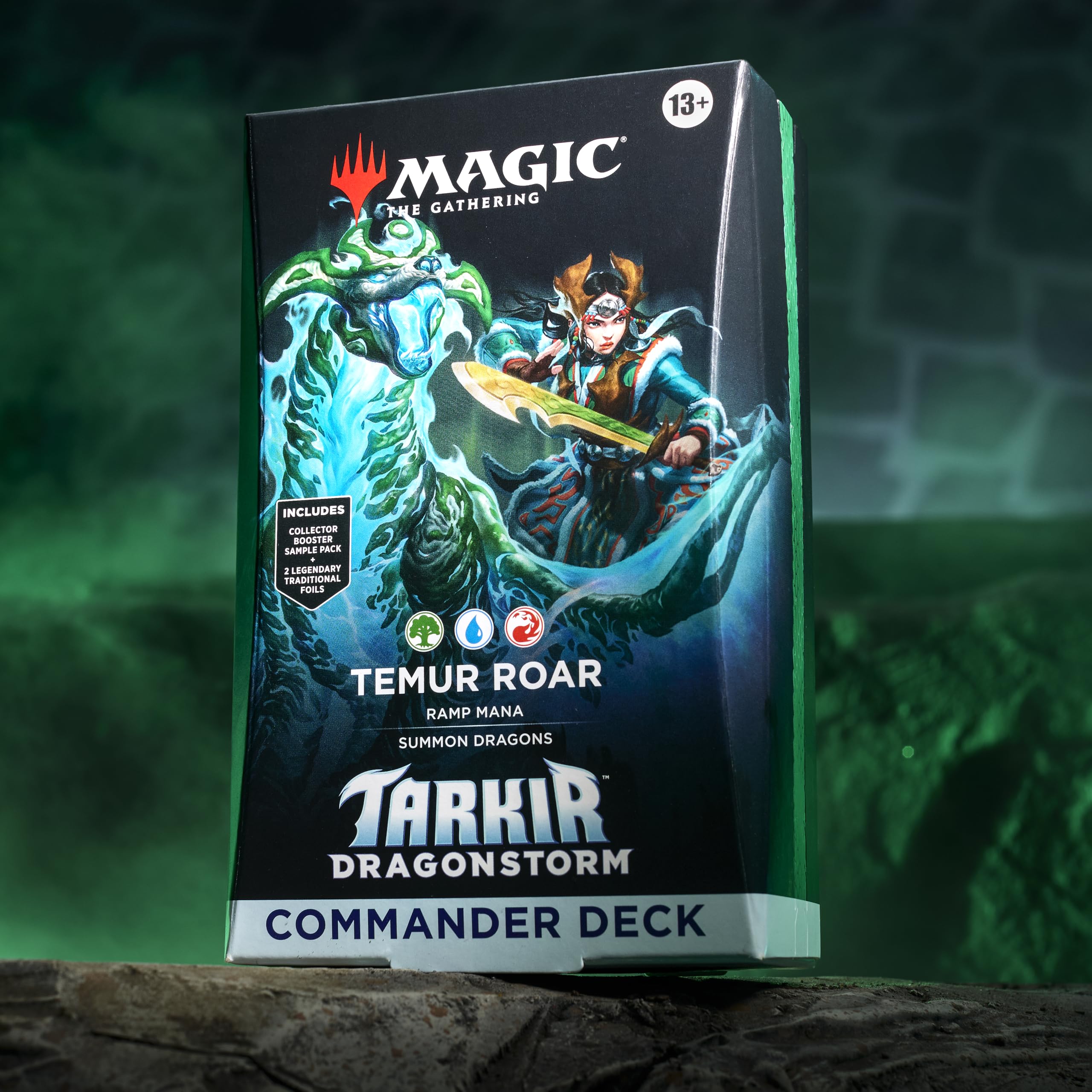 Magic: The Gathering Tarkir Dragonstorm Collector Booster sample highlights collectible alt-border cards.