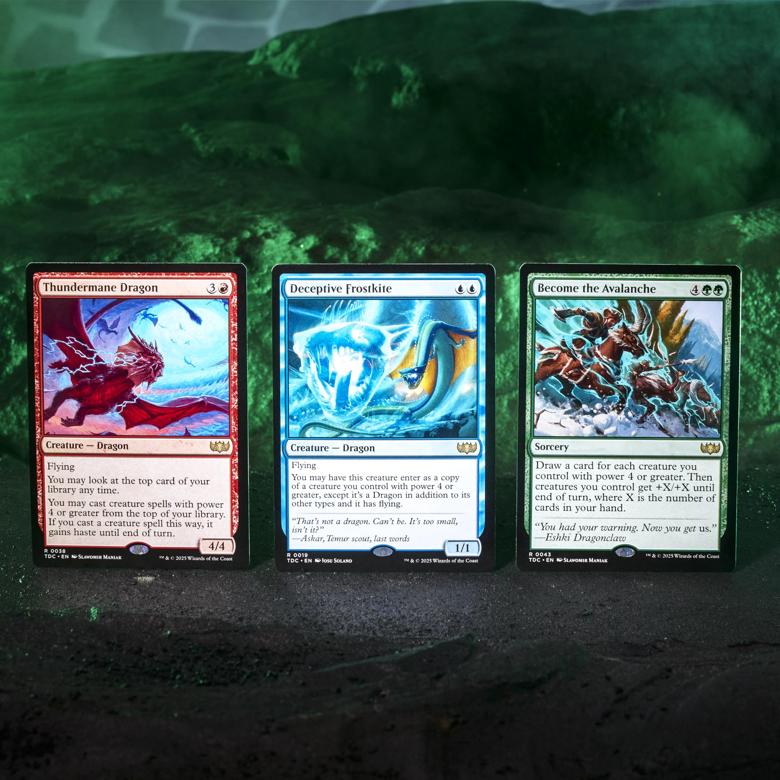 Magic: The Gathering Tarkir Temur Roar double-sided tokens for in-game counters.