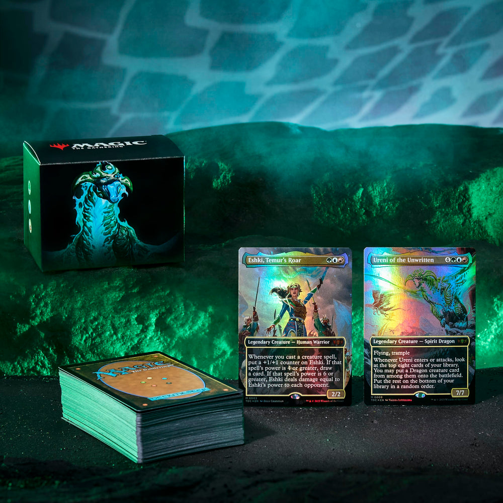 Magic: The Gathering Tarkir Temur Roar borderless foil commander Ureni features dramatic dragon art.