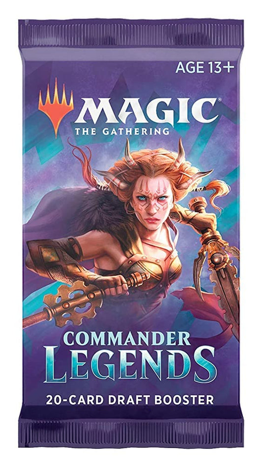 Magic TCG Commander Legends booster with two legends per pack for dynamic drafting.