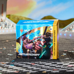Magic: The Gathering Aetherdrift collector boosters box, premium packs for upgrade-ready decks.