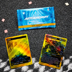 Magic: The Gathering Aetherdrift full-art land showcases bold art for showcase-worthy play.