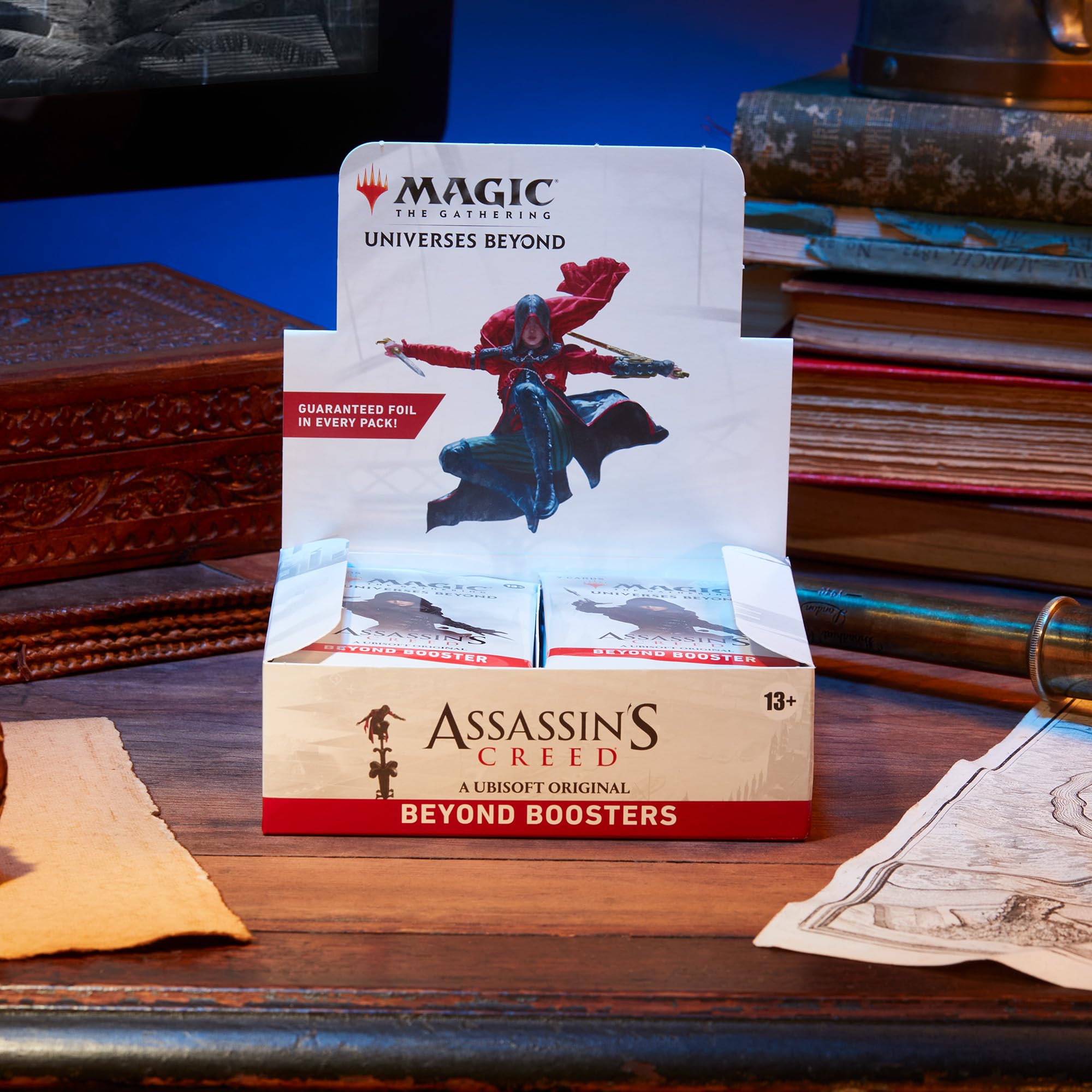 Magic: The Gathering Assassin's Creed Beyond Booster Box product in a collection setup