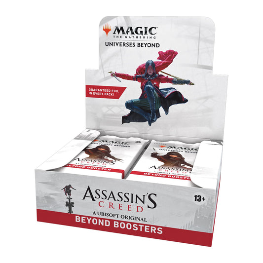 Magic: The Gathering Assassin's Creed Beyond Booster Box front view—great for display and collection