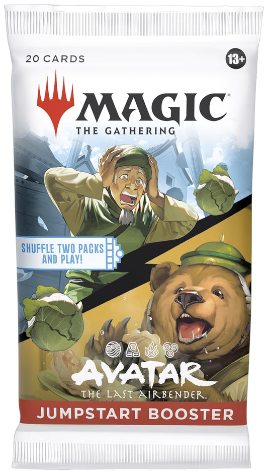 Magic: The Gathering Avatar Jumpstart Booster Box back view illustrating contents and compatibility