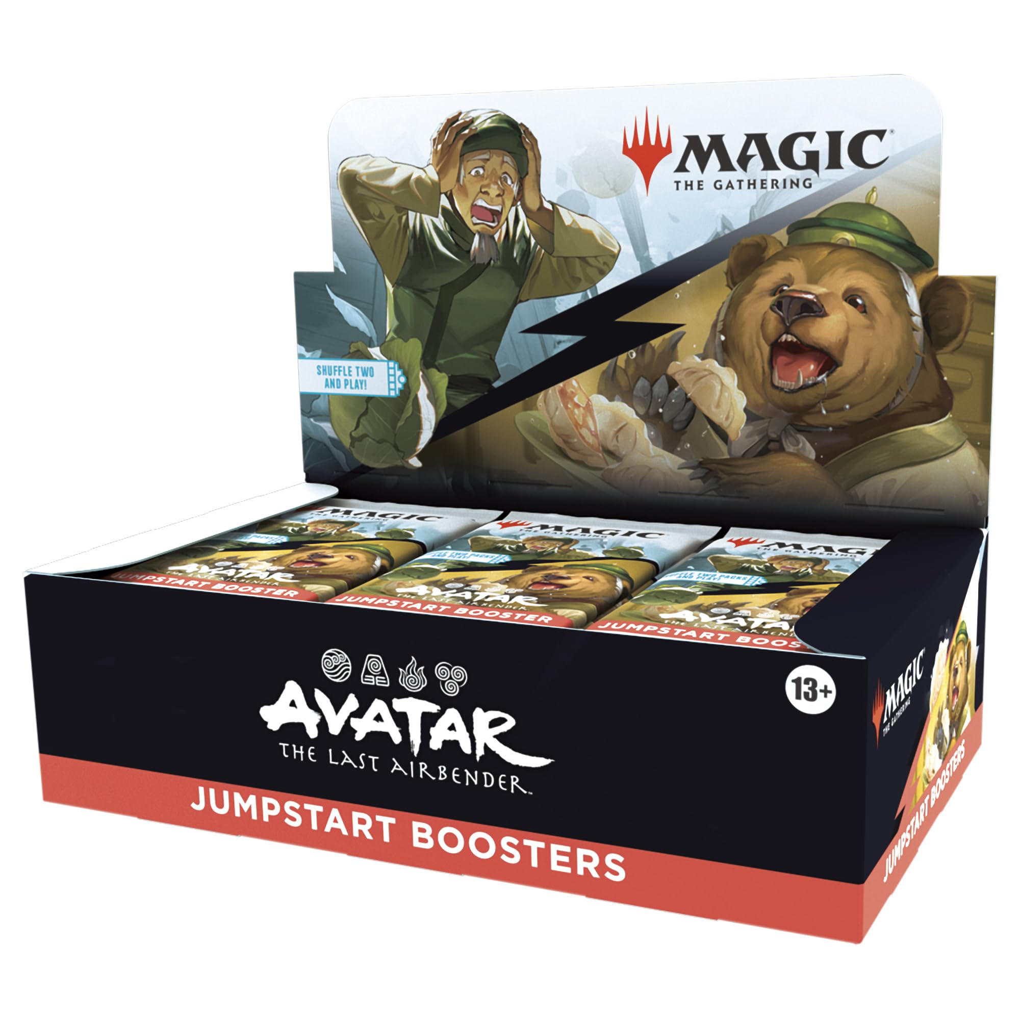 Magic: The Gathering Avatar Jumpstart Booster Box front view showing box art and two-pack setup for quick play
