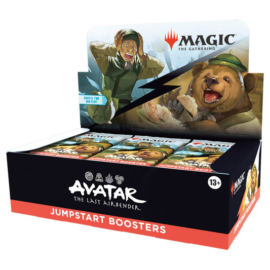 Magic: The Gathering Avatar Jumpstart Booster Box front view showing box art and two-pack setup for quick play