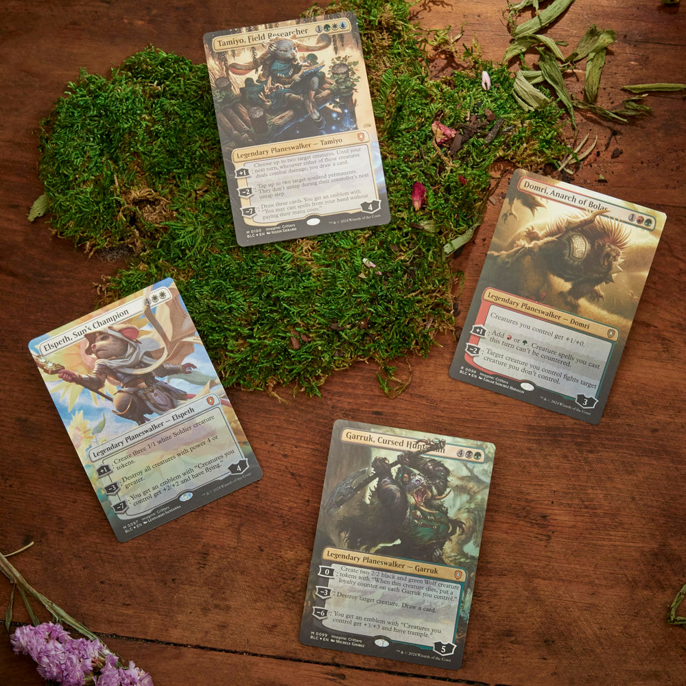 Magic: The Gathering Bloomburrow bundle packaging showcases four decks in one convenient set.