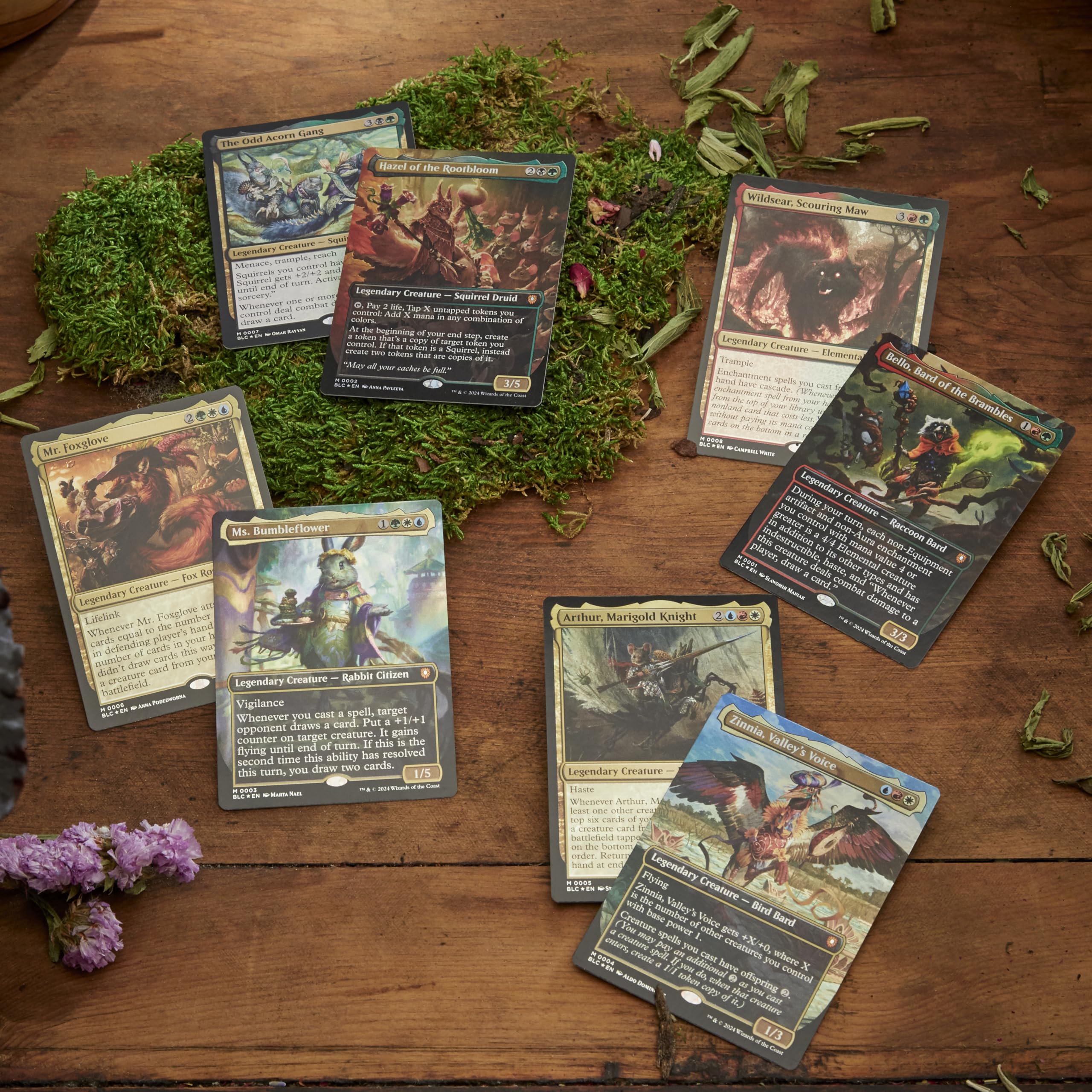 Magic: The Gathering Bloomburrow Squirreled Away deck art showcases token hoarding potential.
