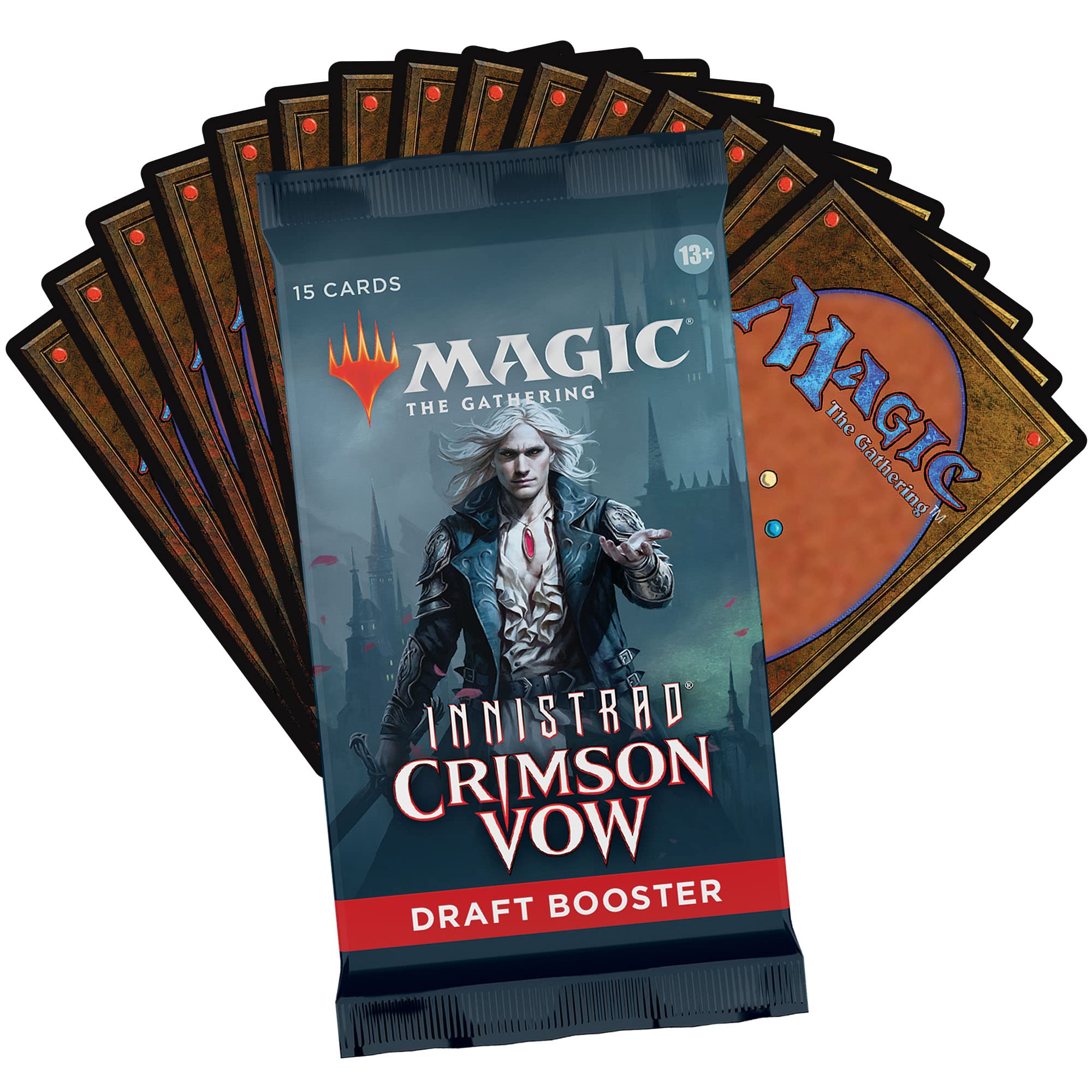 Magic: The Gathering Draft booster interior shows Rare or Mythic and Uncommons.