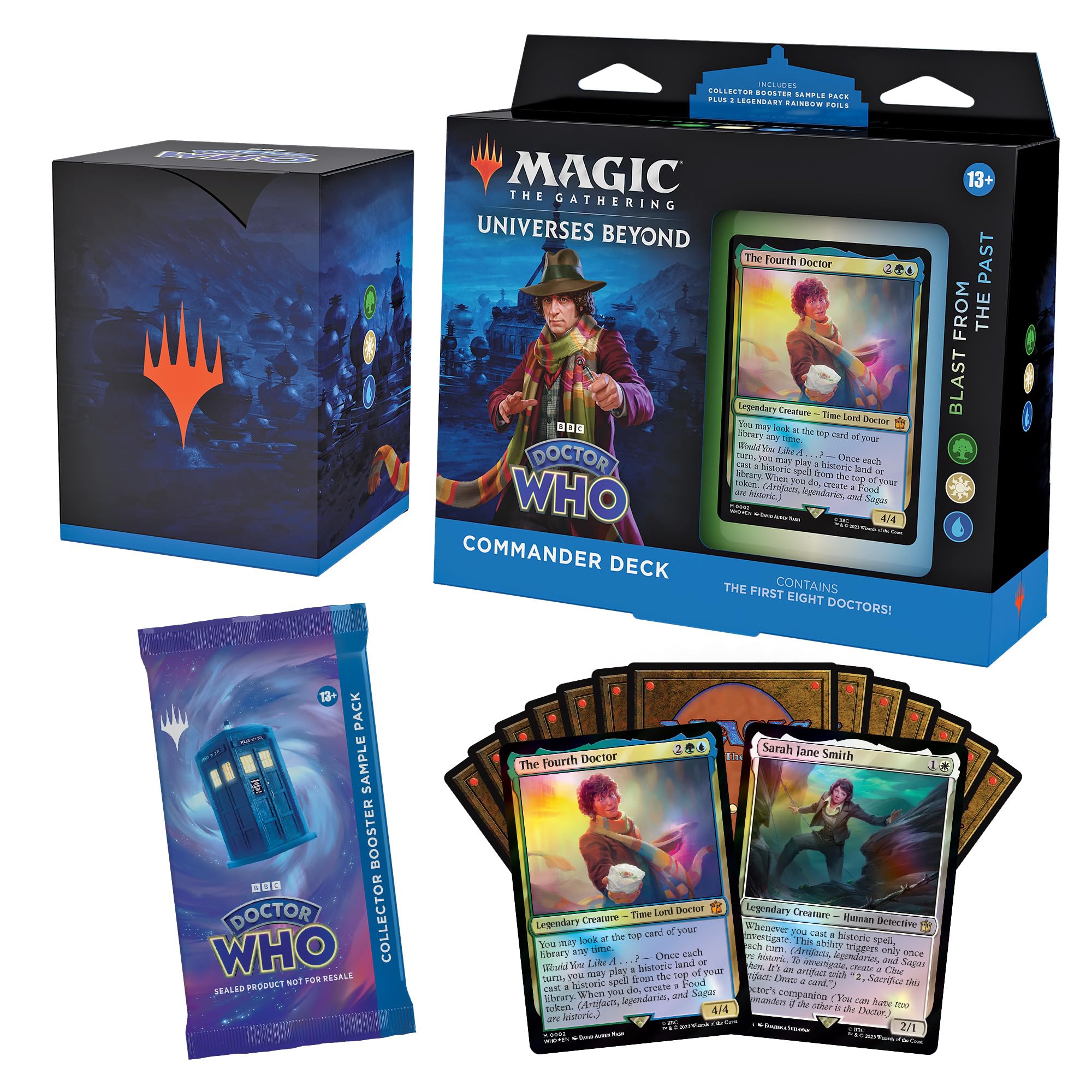 Magic: The Gathering Doctor Who Blast from the Past deck contents ready for quick multiplayer setup.